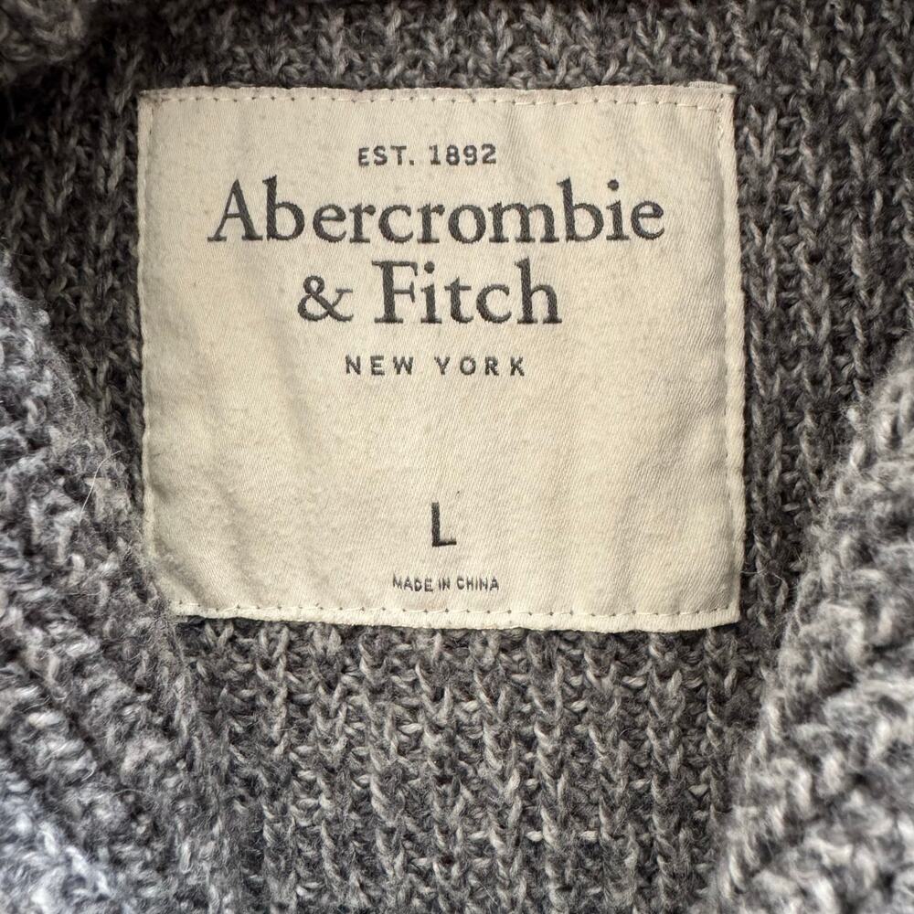Abercrombie & Fitch Shawl Collar Pullover Ribbed Long Sleeve Sweater Men Size L - Picture 3 of 11